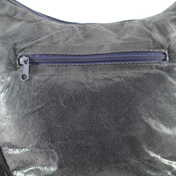 Vintage Leather Purse Dark Navy Lucite and Leather Strap - Picture 4 of 16
